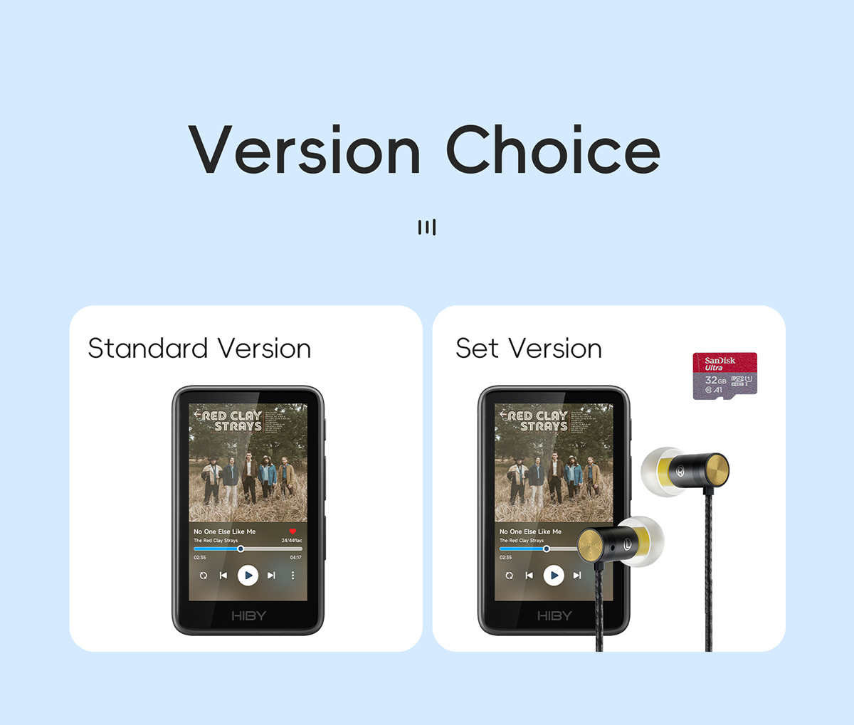 Hiby R1 Set vs Standard