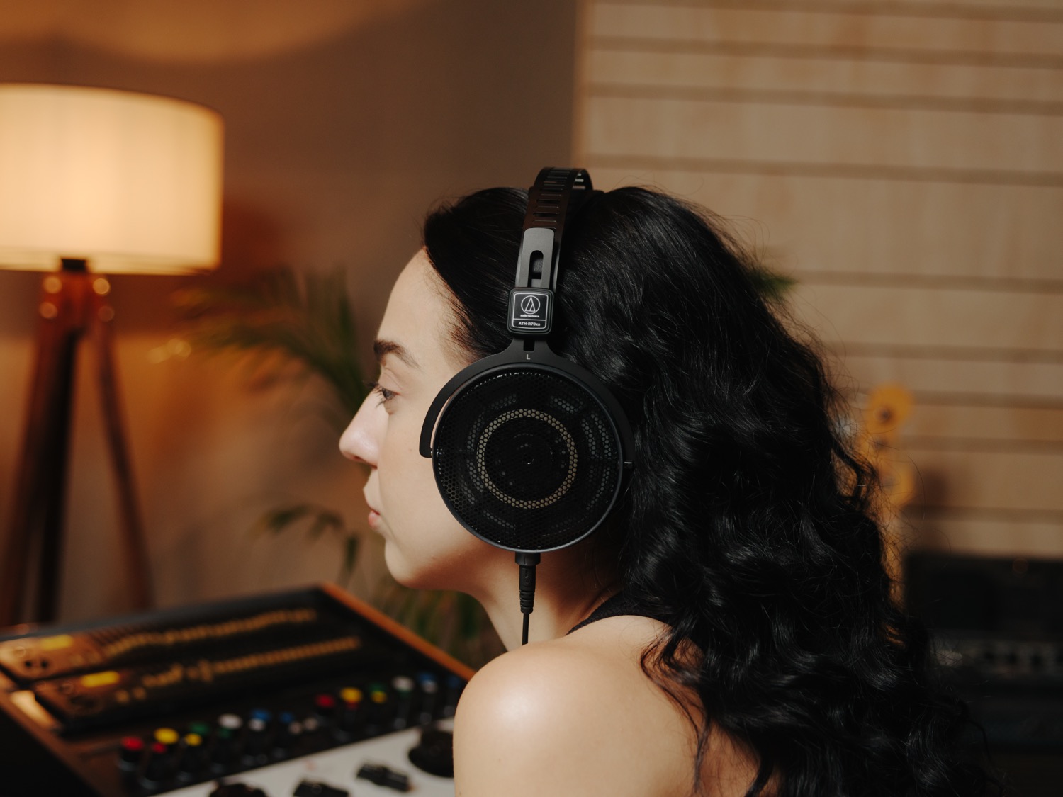 Photo of woman wearing ATH-R70xa