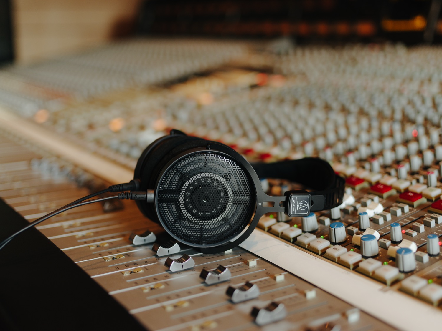 Photo of ATH-R70xa on mixing console